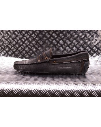 TOD'S - Denim Loafers with Gums - Grey