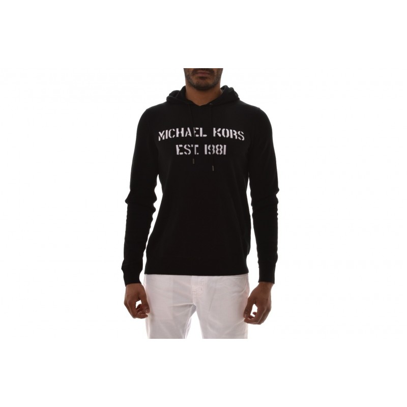 MICHAEL KORS - Cotton Sweatshirt with Hood - Black
