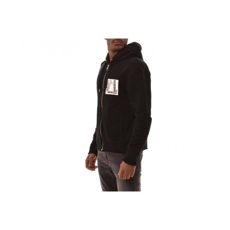 VERSACE COLLECTION - Cotton hooded sweatshirt - Black