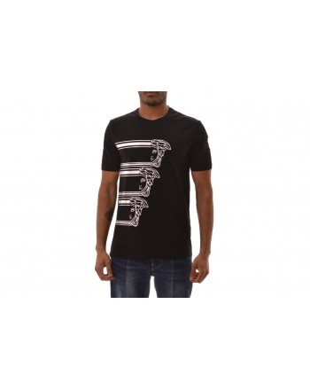 VERSACE COLLECTION - Cotton T-Shirt with LOGO printed - Nero