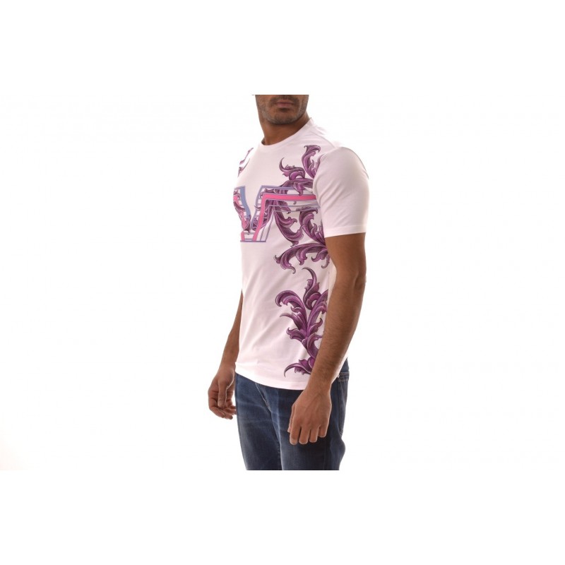 VERSACE COLLECTION - Logo Printed T-Shirt  - White/Patterned