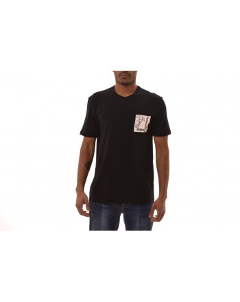 VERSACE COLLECTION -  T-Shirt with Logo Patch - Black