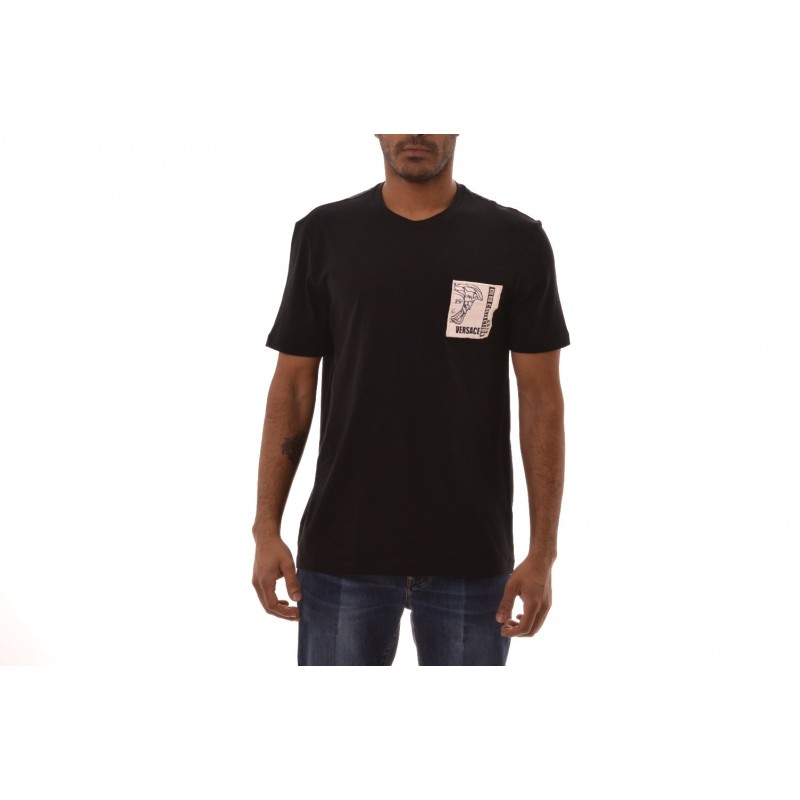 VERSACE COLLECTION - T-Shirt con Patch Logo - Nero