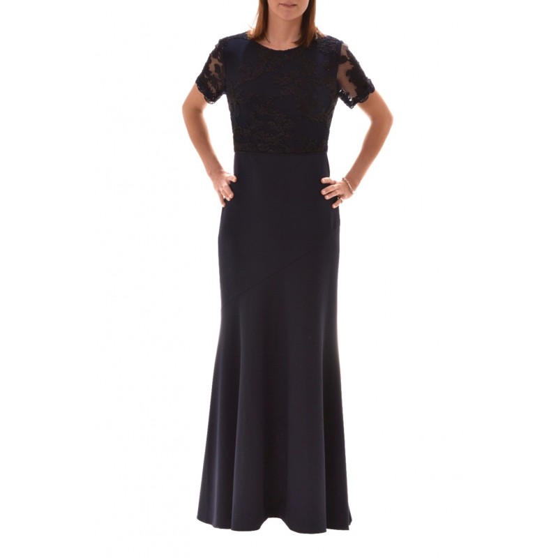 POLO RALPH LAUREN - Long Dress with Lace Detail BRINLEY - Blue
