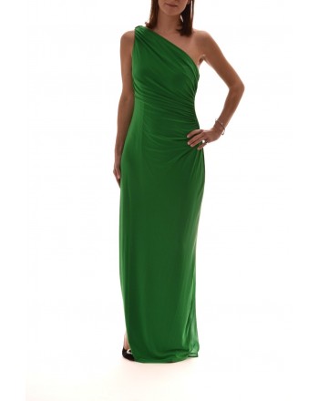 POLO RALPH LAUREN - One Shoulder Long Dress LISELLA  - Green