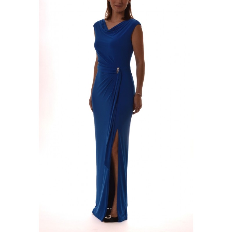 POLO RALPH LAUREN - Long Dress with Jewel Buckle SHAYLA - Light Blue