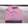 POLO RALPH LAUREN -  Slim Fit Striped Polo  - Pink/Light Blue