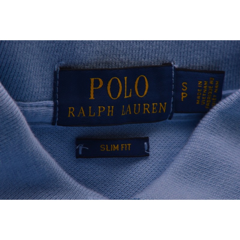 POLO RALPH LAUREN -  Polo in Cotone Slim Fit  - Baby Blue