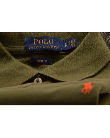 POLO RALPH LAUREN -  Polo in Cotone Slim Fit - Green Olive
