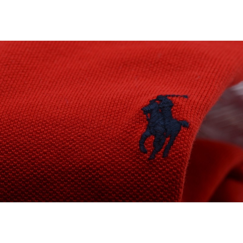 POLO RALPH LAUREN -   Custom Slim Cotton Polo Shirt - Red