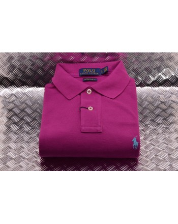POLO RALPH LAUREN - Custom Slim Fit Cotton Polo Shirt - Royal Magenta