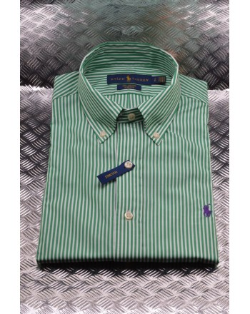POLO RALPH LAUREN - Camicia in cotone a righe - Bianco/Verde