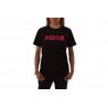 MICHAEL BY MICHAEL KORS -   Cotton T-Shirt with print and rhinestones - Black/Neon Pink