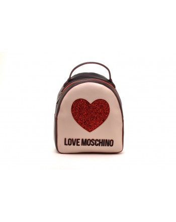 LOVE MOSCHINO - Front Heart Backpack - Black/Ivory