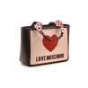 LOVE MOSCHINO - Logo Straps Heart Bag - Black/White