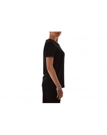 BLUMARINE - Stretch cotton T-Shirt with strass - Black