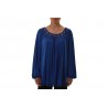 BLUMARINE - Viscose blouse with lace detail - Blue