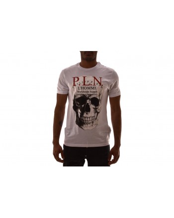 PHILIPP PLEIN - T-Shirt in cotone con stampa - Bianco