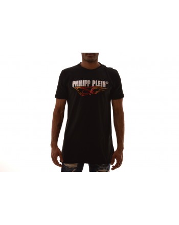 PHILIPP PLEIN - Cotton T-Shirt with print- Black