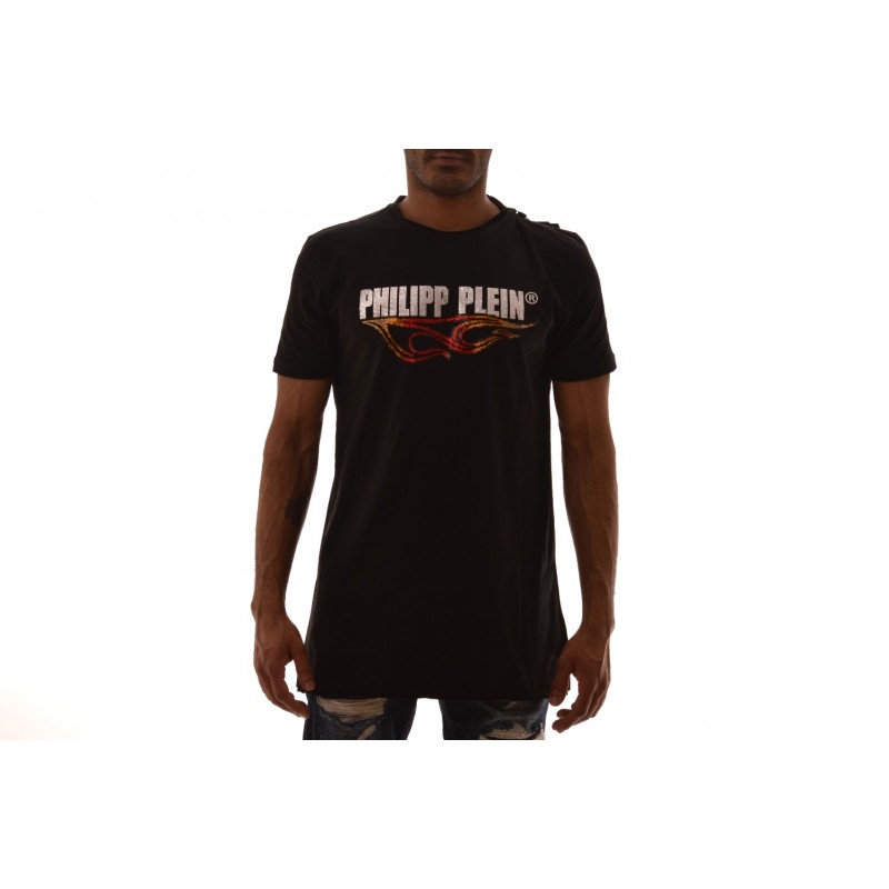 PHILIPP PLEIN - T-Shirt in cotone con stampa - Nero