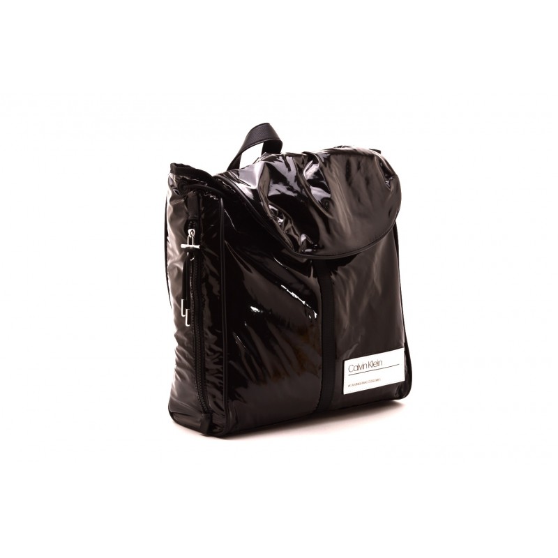 CALVIN KLEIN - Eco-leather backpack - Black