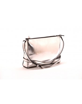 CALVIN KLEIN - Metal effect leather bag - Silver