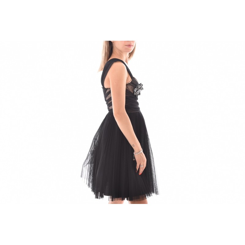 PINKO -  RIVALUTARE dress in tulle - Black