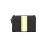 MICHAEL by MICHAEL KORS - Wristlet Bag with Band in the Middle  - Black/Neon Yellow