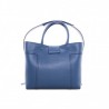 TOD'S - Leather Shopping Bag with double T - Blue