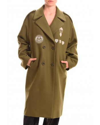 LOVE MOSCHINO - MILITARY double breasted coat - Green