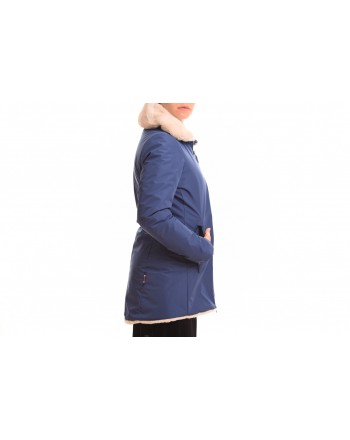 INVICTA - Woman jacket with eco-fur lining - Bluette
