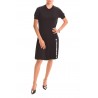 LOVE MOSCHINO - Mixed wool dress with Logo -Black
