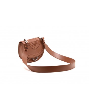 PINKO - LOVE NEW MONOGRAM bag in leather - Light Brown