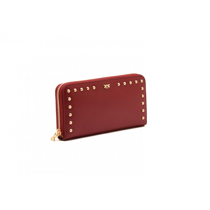 PINKO - AUSTIN leather wallet - Dark Red