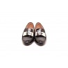 TOD'S - Glossy Leather Loafers with Metallic Tag  - Black