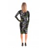 BLUMARINE - Viscose Dress with Lily Pattern - Black/ Lilac