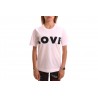 LOVE MOSCHINO - Cotton T-Shirt with Opticl Logo - White