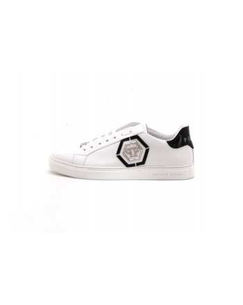 PHILIPP PLEIN - Sneakers with Metallic Logo - White/Black