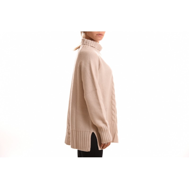 S MAX MARA - RONCO Wool Turtleneck Knit - Winter White
