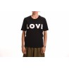 LOVE MOSCHINO - Cotton T-Shirt with Opticl Logo - Black