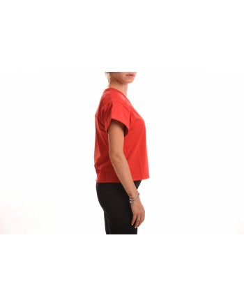 PHILOSOPHY di LORENZO SERAFINI - Cotton T-Shirt with Cursive Logo - Red