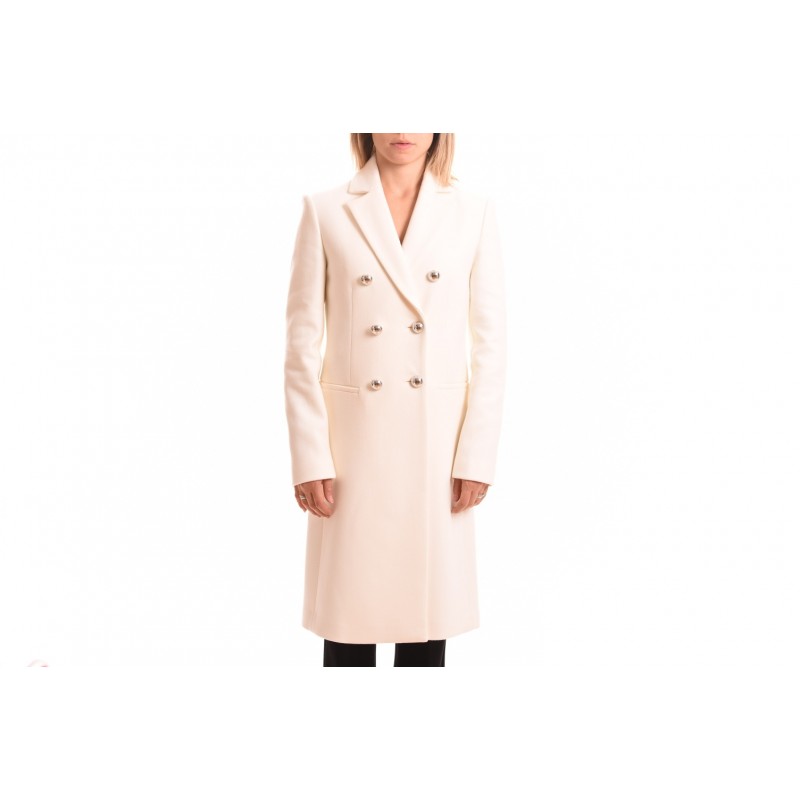 PINKO - EMOZIONI Wool and Cashmere Coat - White