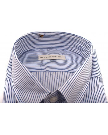 ETRO - Cotton shirt with BEES - White/Blue