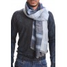 ETRO- Jacquard scarf in viscose and cotton - Grey/Light blue