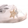 2 STAR - Sneakers in pelle LOW Bianco - Bianco/Argento/Oro