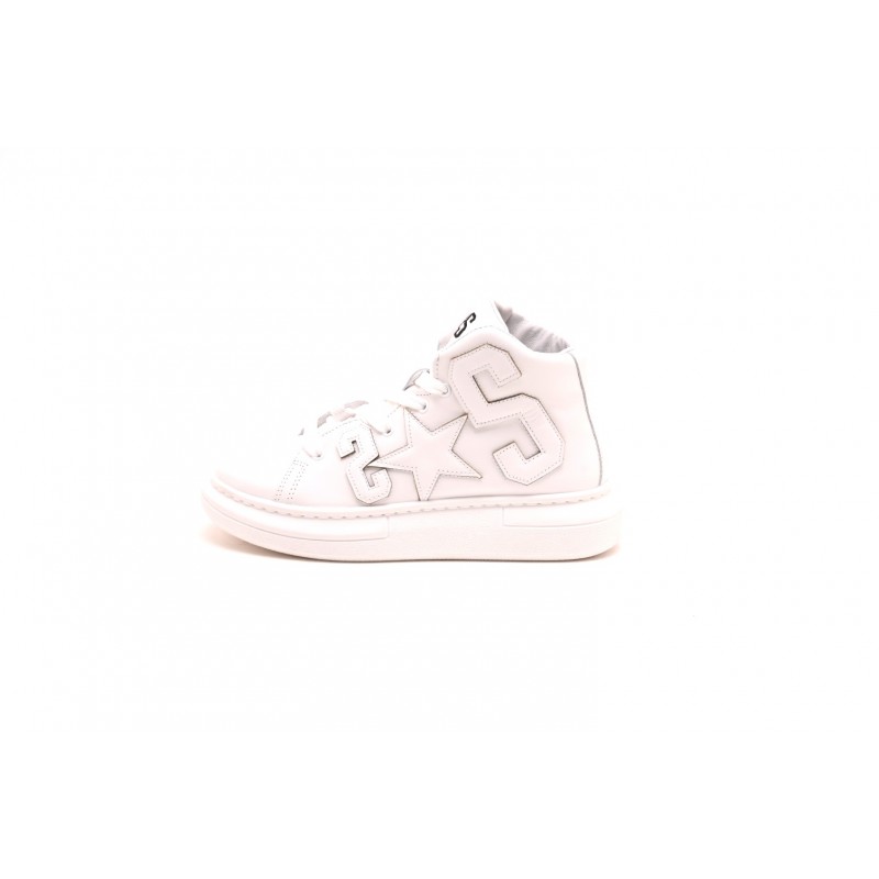 2 STAR - Leather Sneakers - Bianco