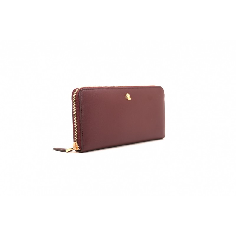 POLO RALPH LAUREN - CONTINENTAL leather wallet - Bordeaux/Brown