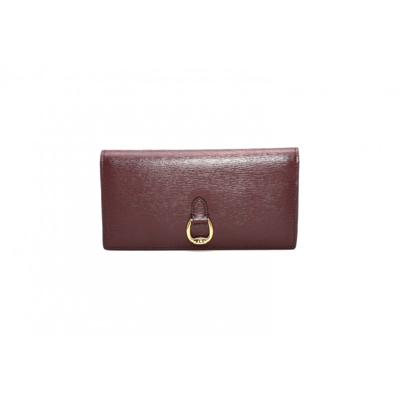 POLO RALPH LAUREN SLIM wallet Saffiano leather Bordeaux [Woman] Elsa  Boutique