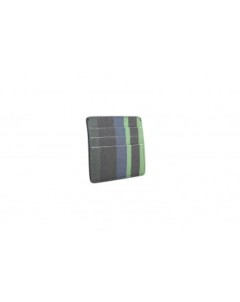 GALLO - Leather card holder with pocket - Navy/Loden