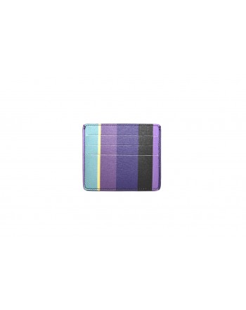 GALLO - Leather card holder with pocket - Purple